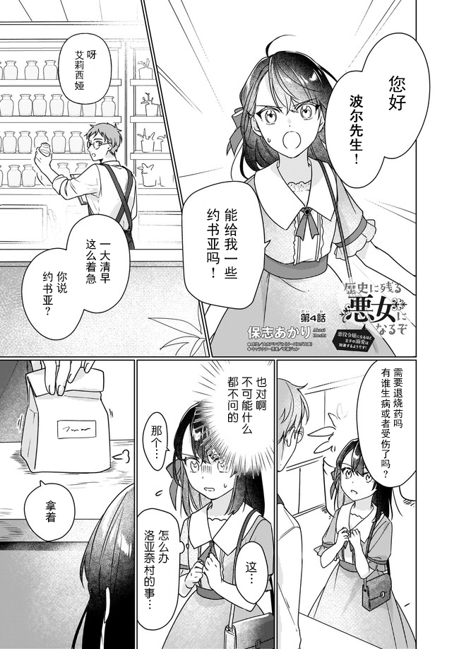 《成为名垂青史的恶役千金吧！少女越坏王子越爱！》漫画最新章节第4.1话免费下拉式在线观看章节第【1】张图片