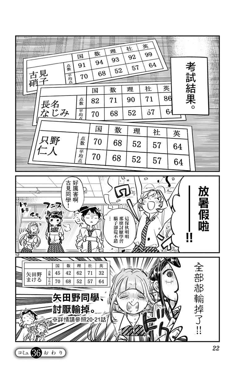 《古见同学有交流障碍症》漫画最新章节第36话 考试复习免费下拉式在线观看章节第【12】张图片