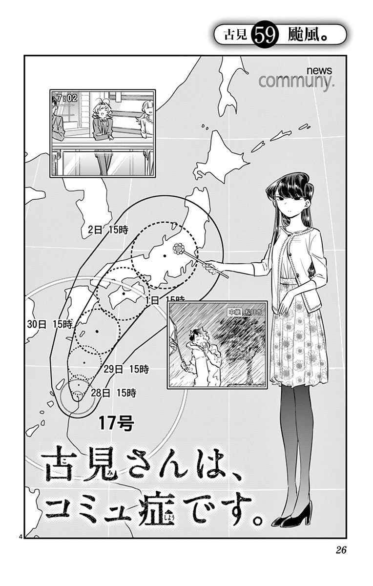 《古见同学有交流障碍症》漫画最新章节第59话 台风免费下拉式在线观看章节第【4】张图片