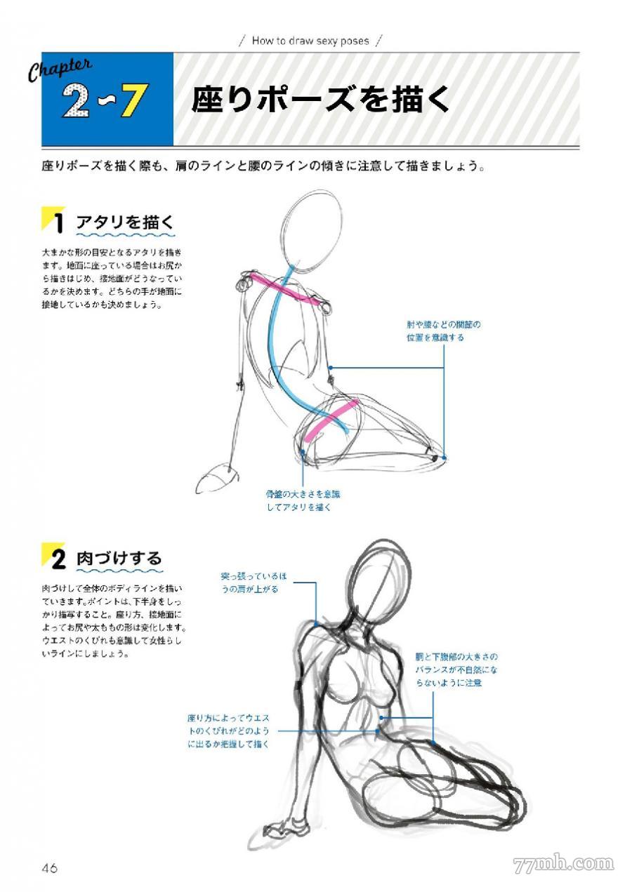 《如何绘制性感角色姿势-Kyachi著》漫画最新章节第1话免费下拉式在线观看章节第【52】张图片