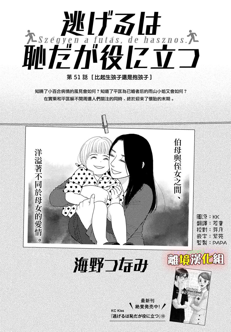 《逃避可耻却很管用》漫画最新章节第51话 比起生孩子还是抱孩子免费下拉式在线观看章节第【1】张图片