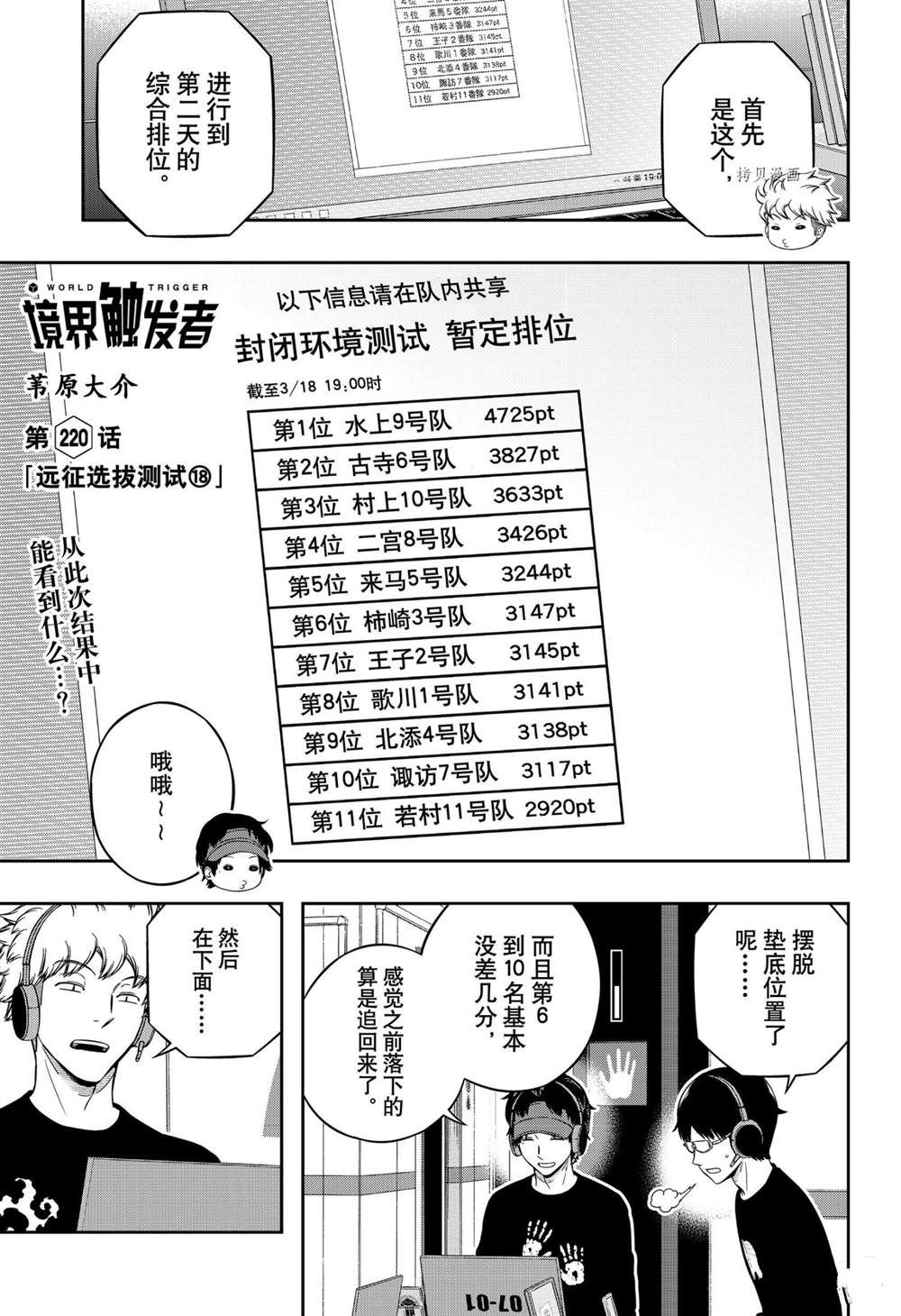 《境界触发者》漫画最新章节第220话免费下拉式在线观看章节第【1】张图片