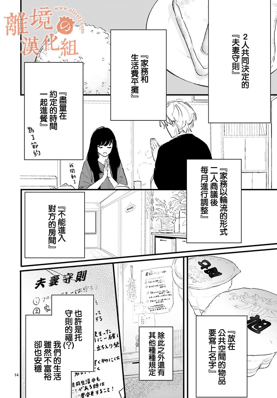 《金鱼店的临时夫妻》漫画最新章节第2话 我不会喜欢上阿七的免费下拉式在线观看章节第【14】张图片