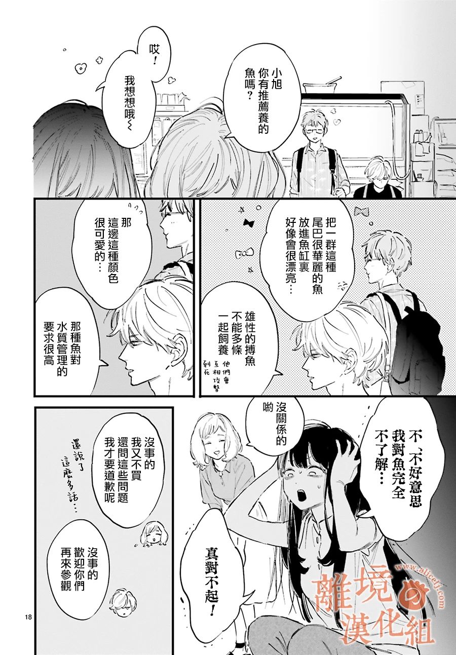 《金鱼店的临时夫妻》漫画最新章节第2话 我不会喜欢上阿七的免费下拉式在线观看章节第【18】张图片