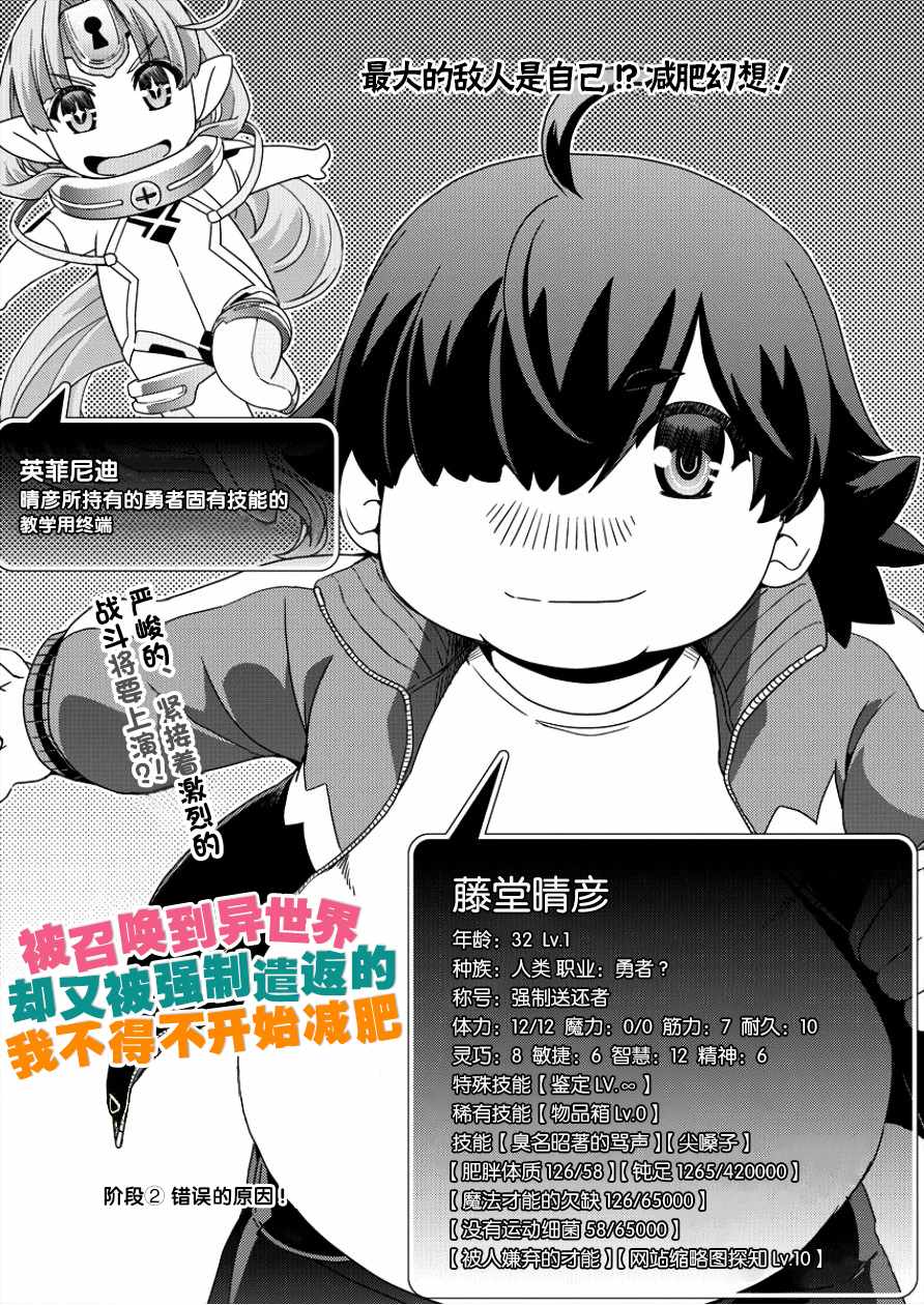 《被召唤到异世界却又被强制遣返的我不得不开始减肥》漫画最新章节第2话免费下拉式在线观看章节第【3】张图片