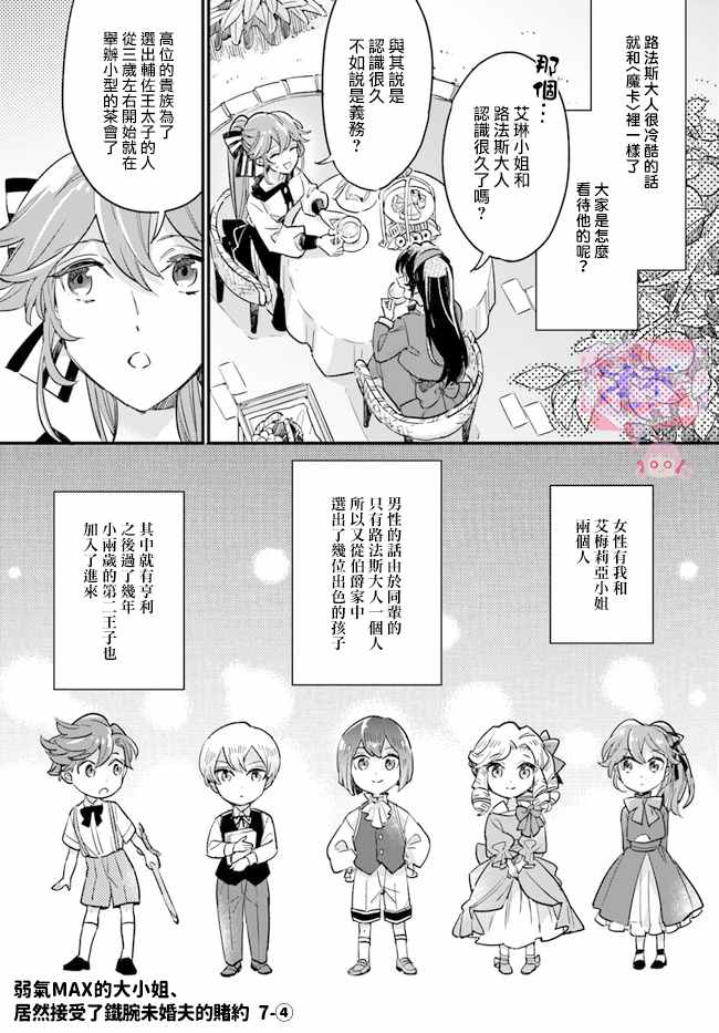 《弱气MAX的大小姐、居然接受了铁腕未婚夫》漫画最新章节第7.4话免费下拉式在线观看章节第【1】张图片