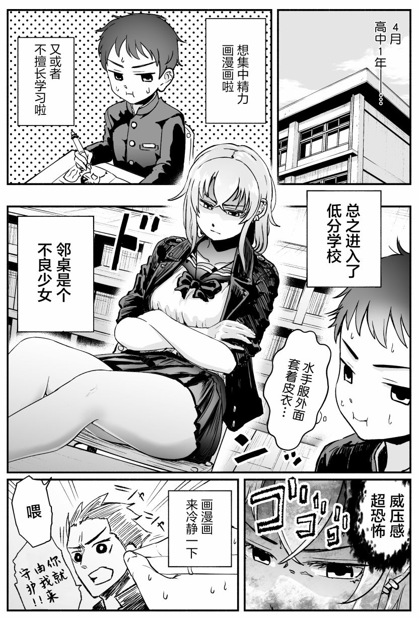 《邻桌不良JK的弱点》漫画最新章节第1话免费下拉式在线观看章节第【2】张图片