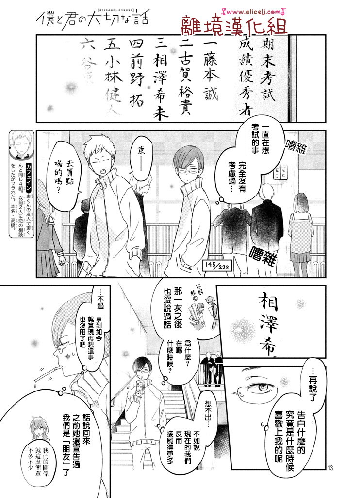 《我与你的重要谈话》漫画最新章节第16话 东同学他忘记了（后篇）免费下拉式在线观看章节第【13】张图片