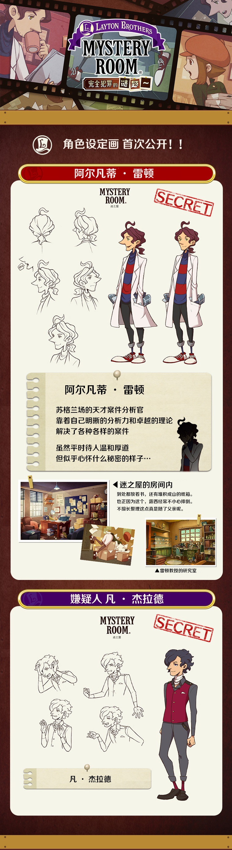 《雷顿兄弟·迷之屋 完全犯罪的谜题》漫画最新章节第人设图话免费下拉式在线观看章节第【1】张图片