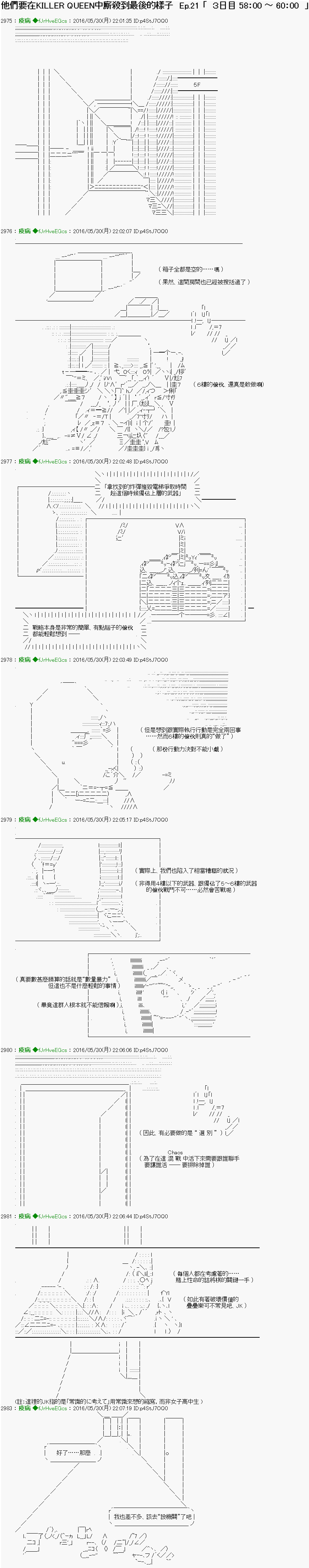 《他们要在KILLER QUEEN中厮杀到最后的样子》漫画最新章节第21话 Ep.21 「　３日目 58：00 ～ 60：00　」免费下拉式在线观看章节第【1】张图片