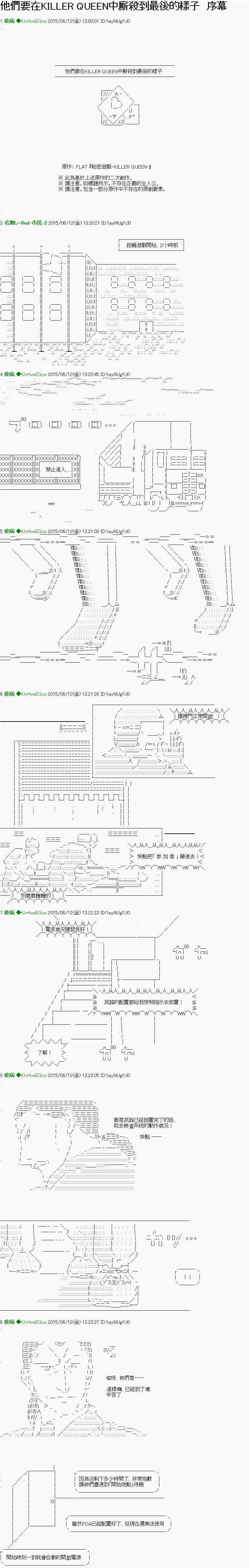 《他们要在KILLER QUEEN中厮杀到最后的样子》漫画最新章节序章免费下拉式在线观看章节第【1】张图片