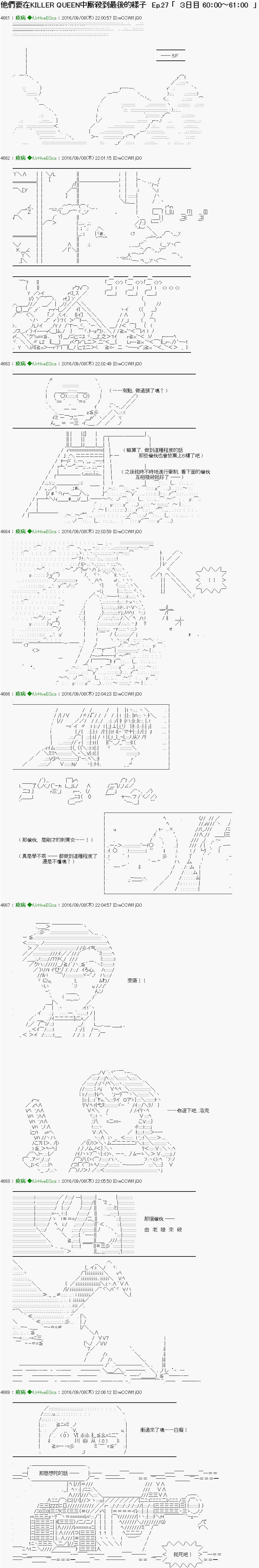 《他们要在KILLER QUEEN中厮杀到最后的样子》漫画最新章节第27话 Ep.27 「　３日目 60：00～61：00　」免费下拉式在线观看章节第【1】张图片