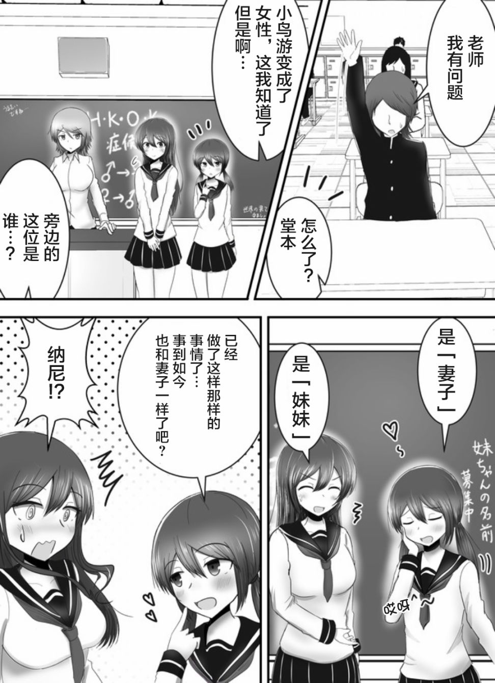 《早上起来变成女孩子了，以百合后宫为目标也前途多难》漫画最新章节第3话免费下拉式在线观看章节第【2】张图片