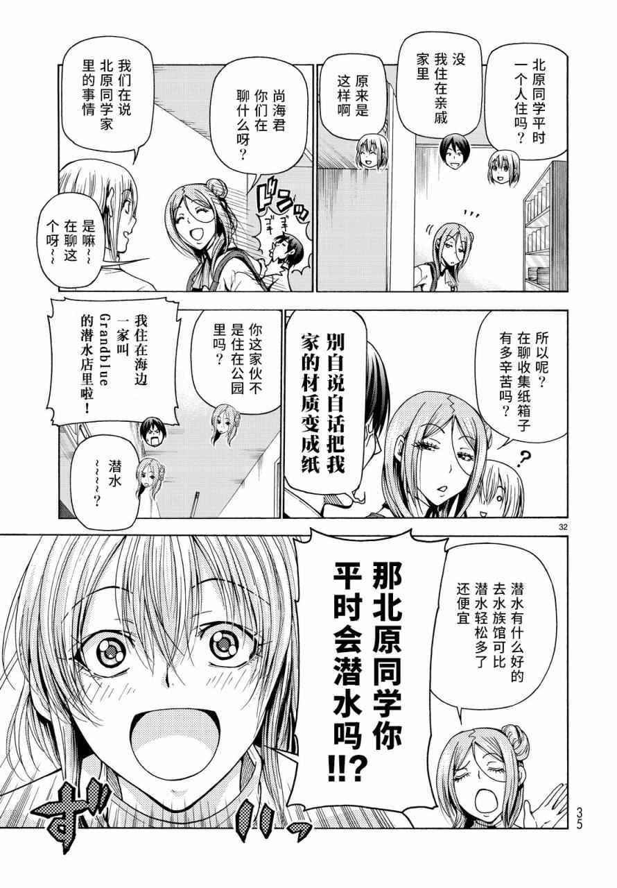 《GrandBlue》漫画最新章节第34话 打工同伴免费下拉式在线观看章节第【32】张图片