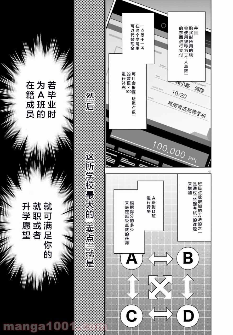 《欢迎来到实力至上主义的教室 2年级篇》漫画最新章节第1话免费下拉式在线观看章节第【6】张图片