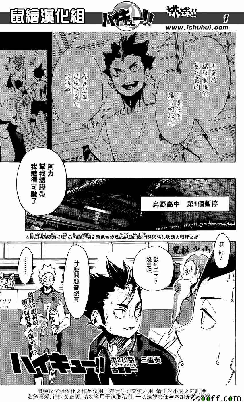 《排球少年!!》漫画最新章节第270话免费下拉式在线观看章节第【1】张图片