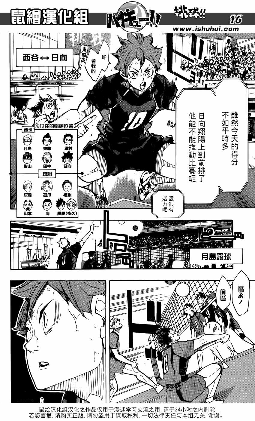 《排球少年!!》漫画最新章节第309话免费下拉式在线观看章节第【16】张图片