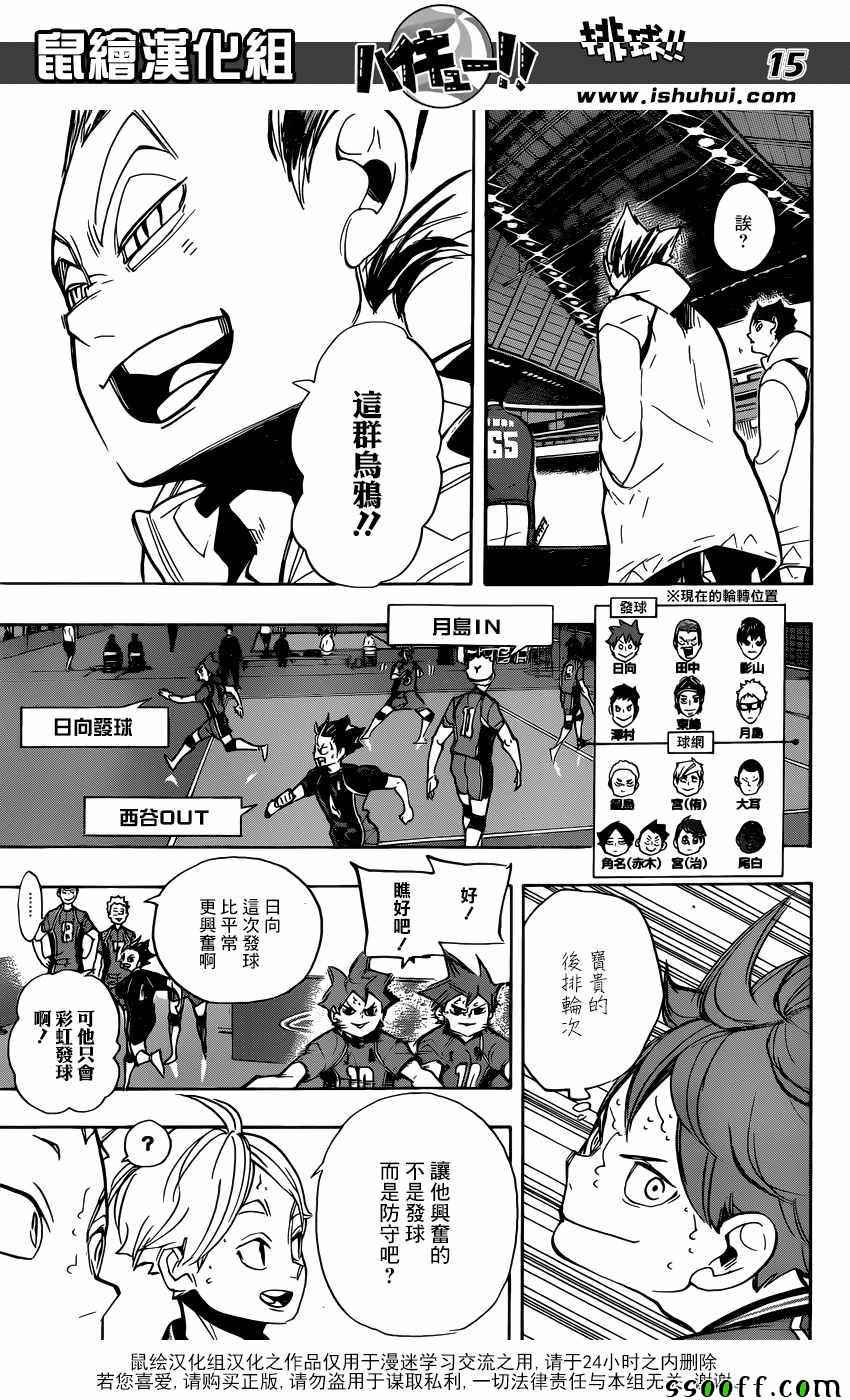 《排球少年!!》漫画最新章节第259话免费下拉式在线观看章节第【15】张图片