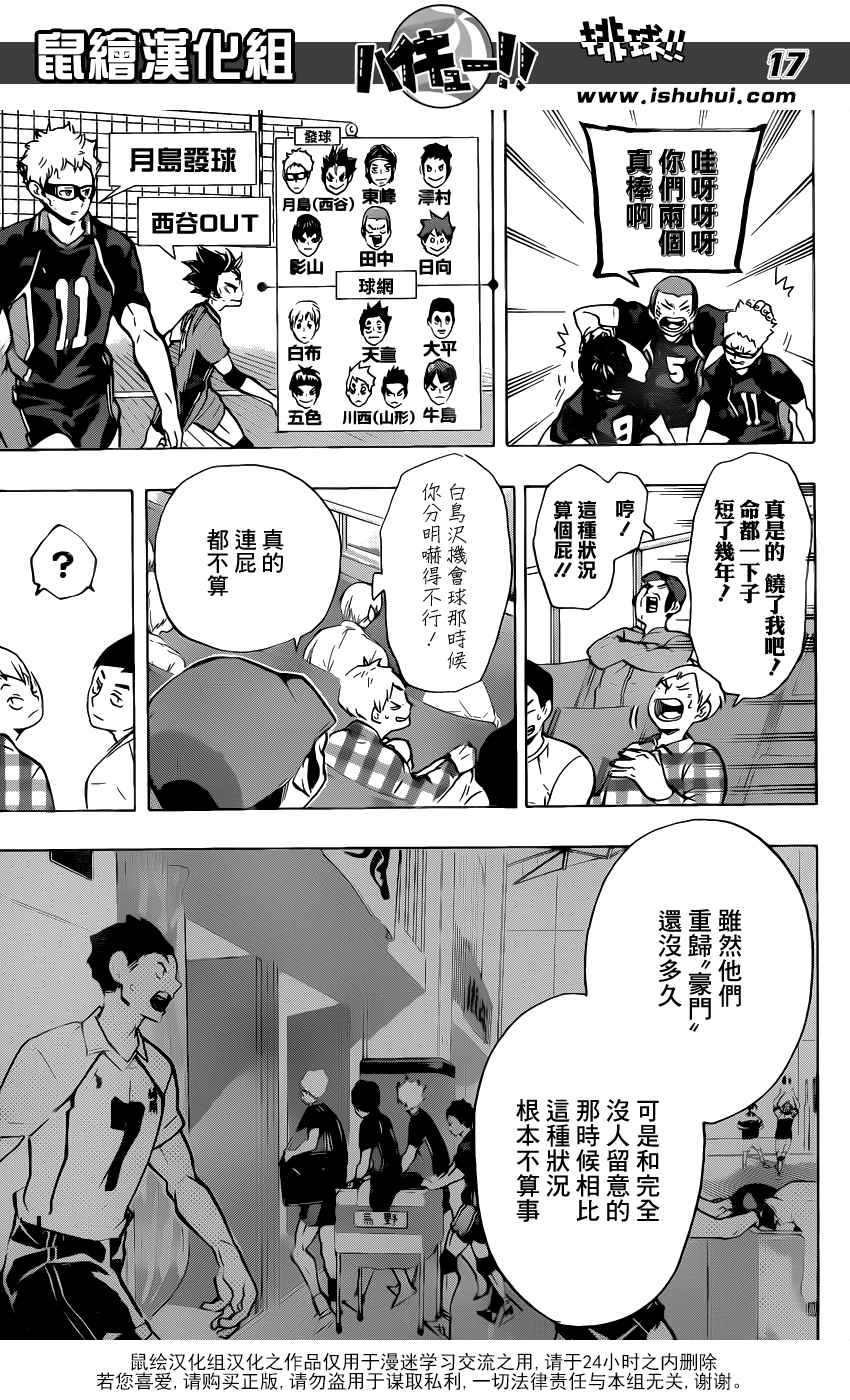 《排球少年!!》漫画最新章节第173话免费下拉式在线观看章节第【17】张图片