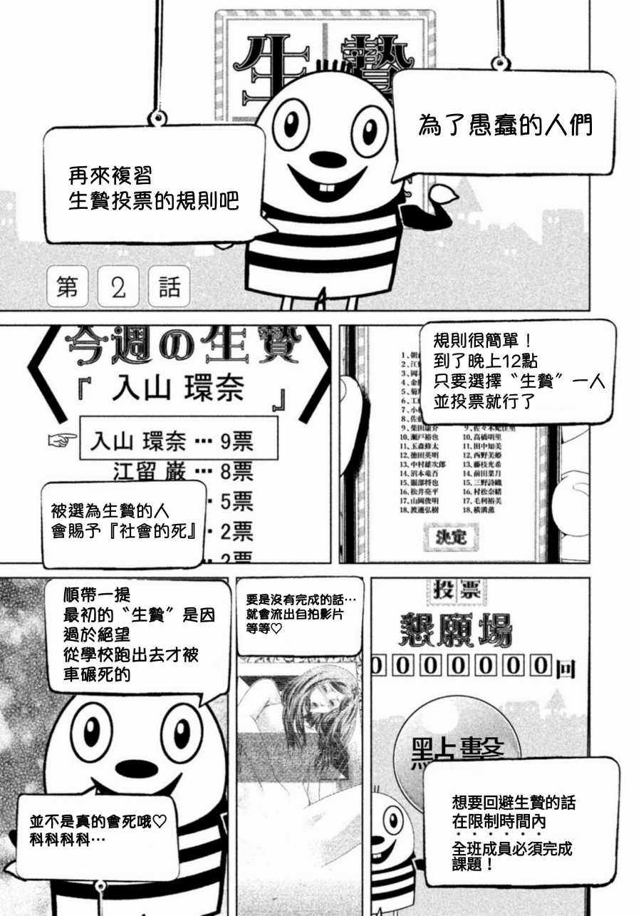 《生贽投票》漫画最新章节第2话免费下拉式在线观看章节第【1】张图片