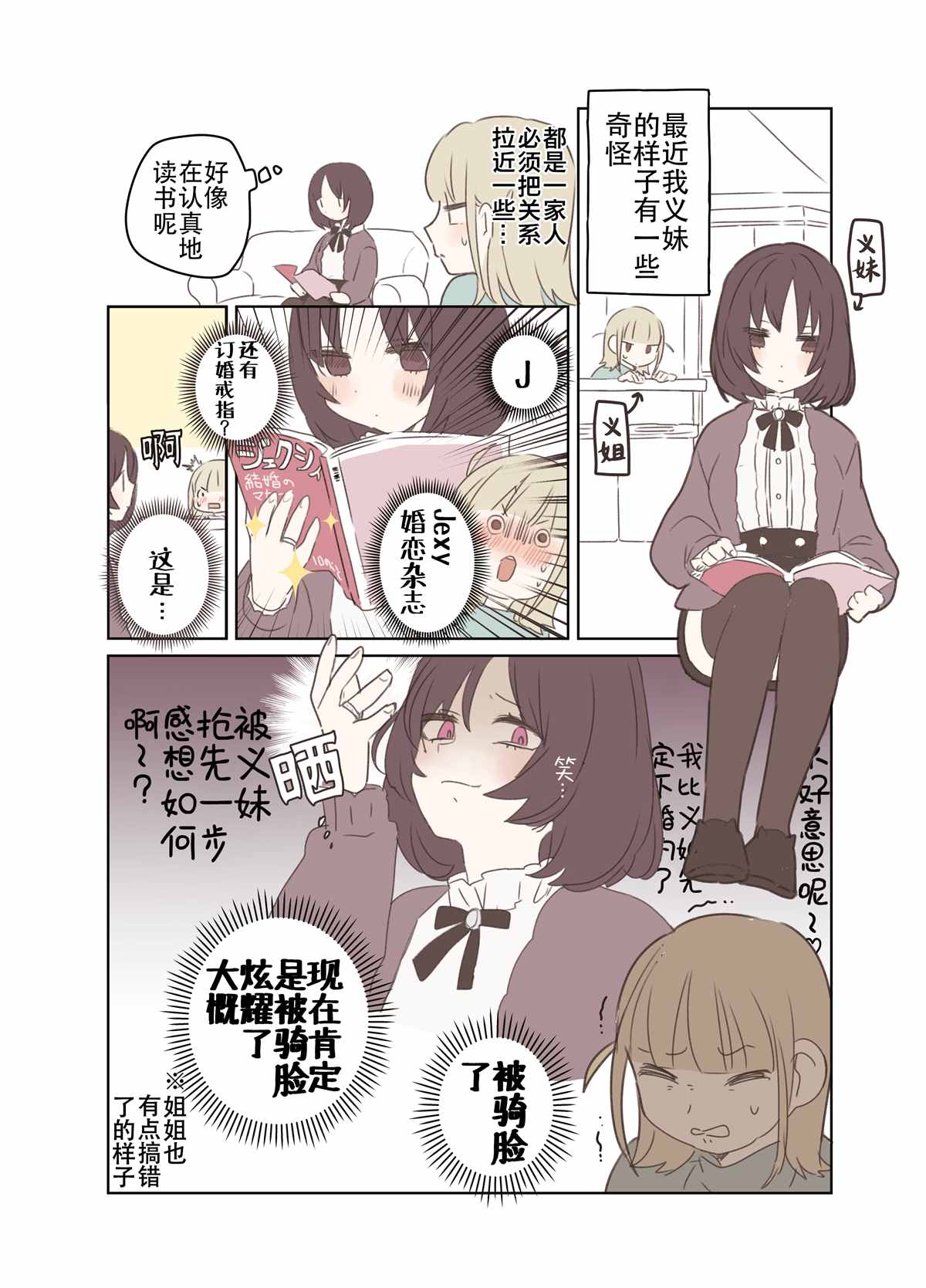 《森原创百合作品集》漫画最新章节想百合的义妹与义姐的误会免费下拉式在线观看章节第【1】张图片