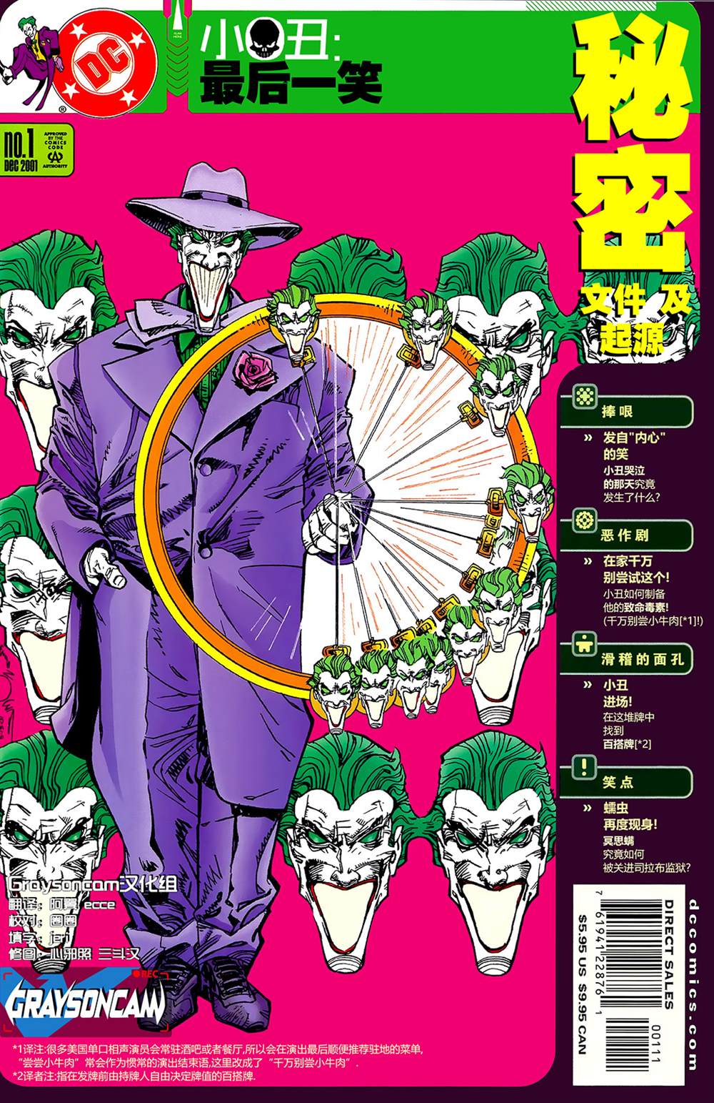 《小丑：最后一笑》漫画最新章节秘密档案免费下拉式在线观看章节第【1】张图片