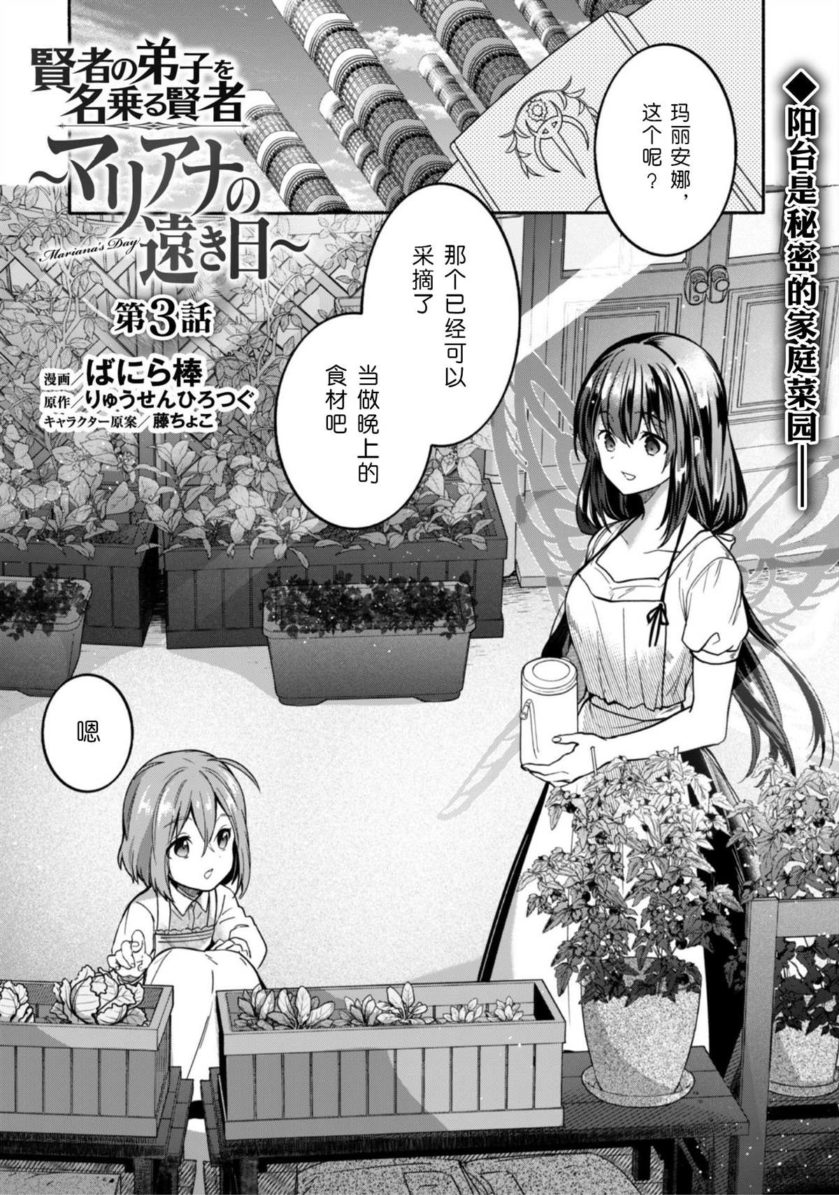 《自称贤者弟子的贤者～玛丽安娜的遥远之日～》漫画最新章节第3话免费下拉式在线观看章节第【1】张图片