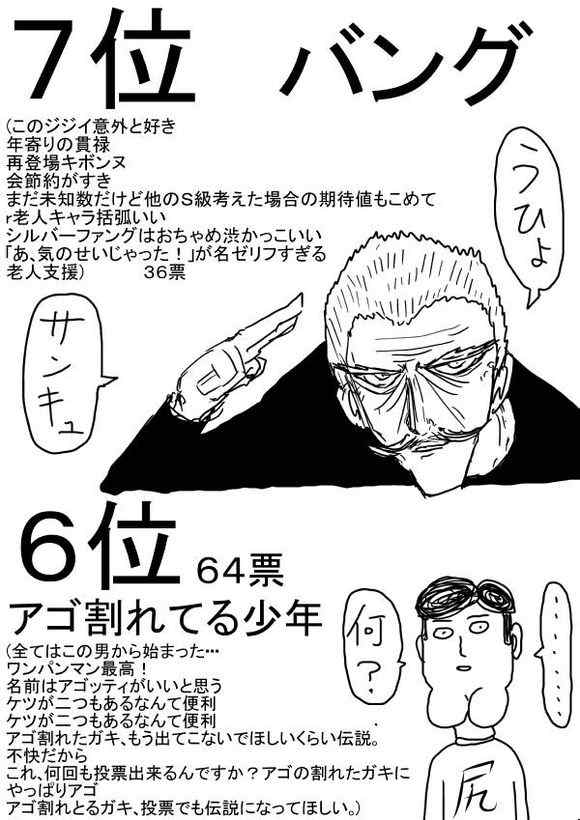 《一拳超人》漫画最新章节原作人气投票←免费下拉式在线观看章节第【8】张图片