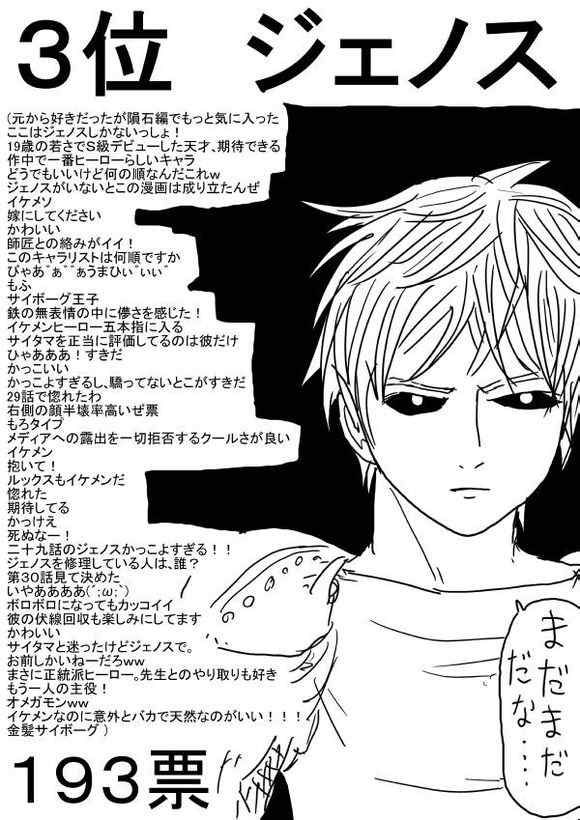 《一拳超人》漫画最新章节原作人气投票←免费下拉式在线观看章节第【11】张图片