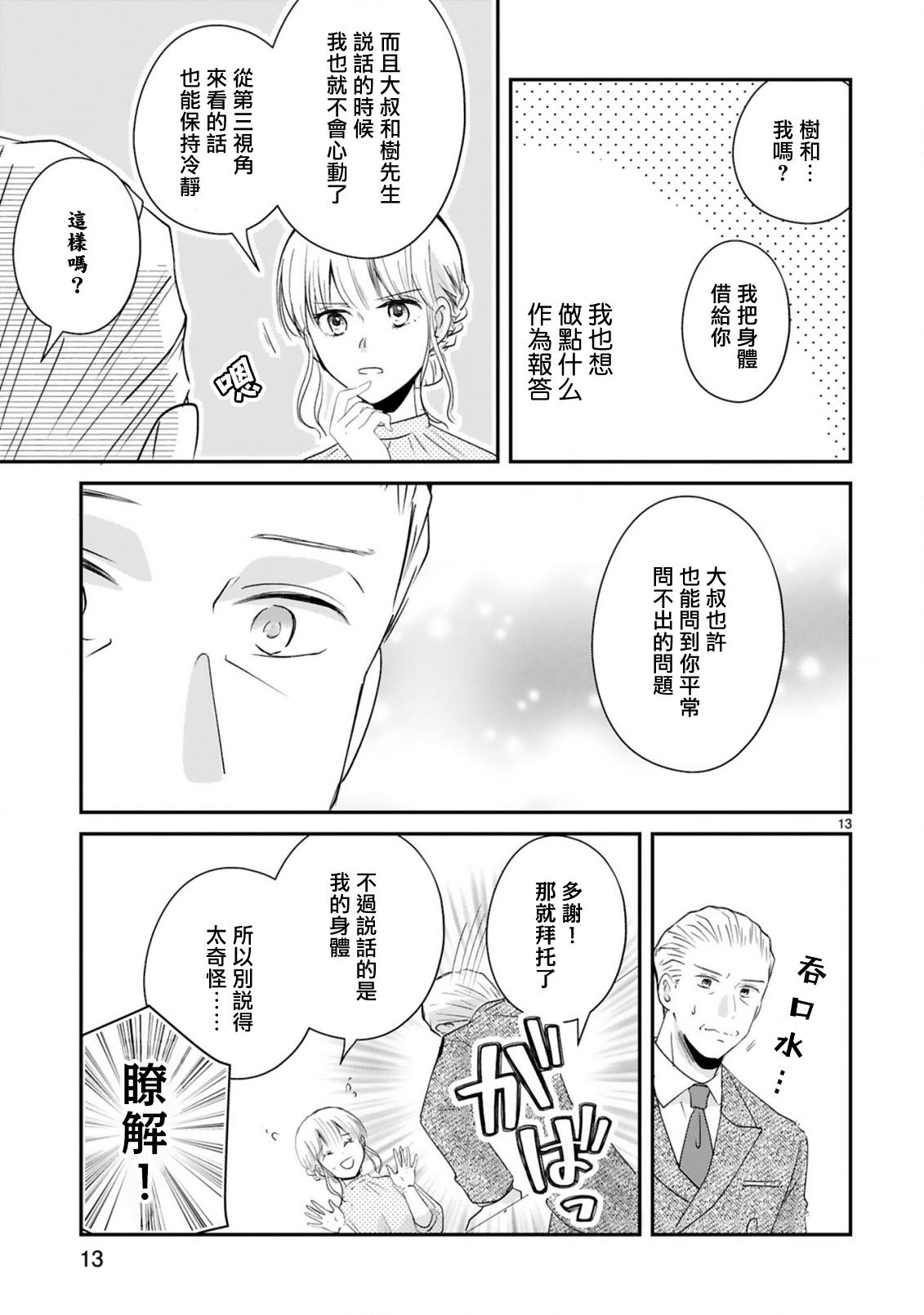 《因故，大叔在为我的恋情应援（脑内）》漫画最新章节第6话免费下拉式在线观看章节第【14】张图片