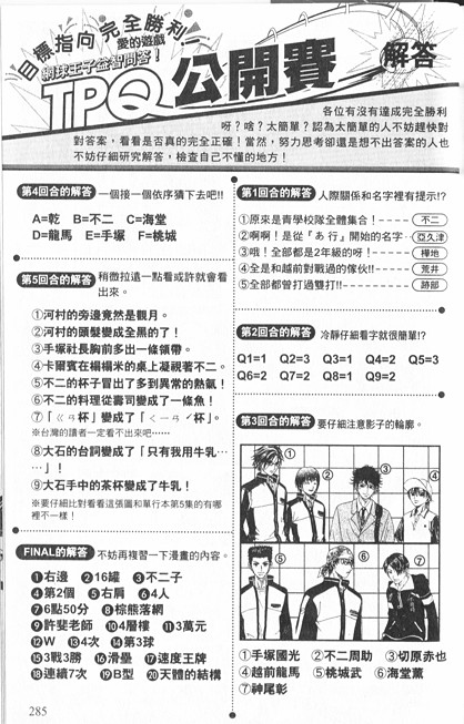 《网球王子》漫画最新章节网球王子公式FANBOOK10.5免费下拉式在线观看章节第【113】张图片