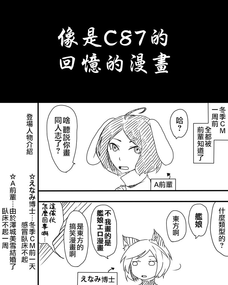 《えなみ教授东方短篇集》漫画最新章节C87报告漫免费下拉式在线观看章节第【2】张图片